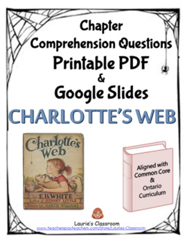 Preview of Charlotte's Web Comprehension Questions |  PRINT & GOOGLE SLIDES  |