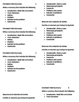 Preview of Charlotte's Web Differentiated Summary