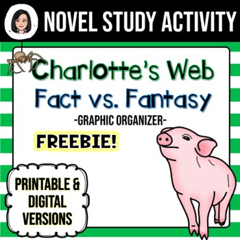 Preview of Charlotte's Web Fact vs. Fantasy Graphic Organizer FREEBIE! Distance Learning