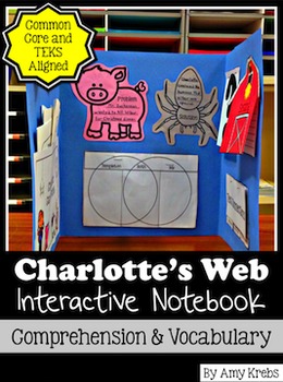 Preview of Charlotte's Web Novel Study: Interactive Lap Book and Vocabulary Bundle