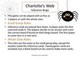Charlotte's Web Spider Inference Bingo