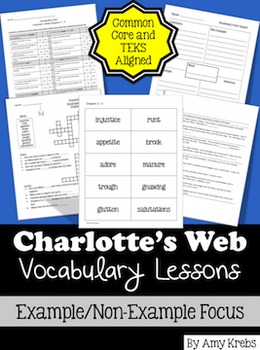 charlottes web vocabulary lessons and activities by