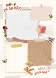 Charming Cute Beige Vintage Collage Paper Daily Planner