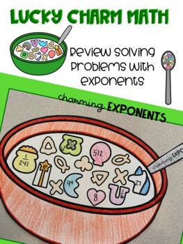 Preview of Charming Exponents- Lucky Cereal Math