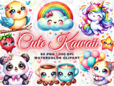 Charming ensemble of kawaii characters Clipart,Cute Kawaii