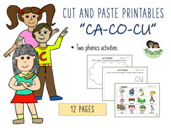 Preview of Charts/ Printables to Cut and Paste/ CA-CO-CU Spanish - 2 Activities