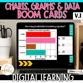 Preview of 2nd Grade Charts, Graphs and Data Boom Cards v.1