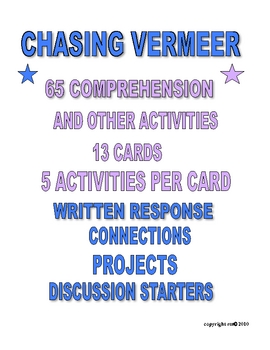 Preview of Chasing Vermeer Task Cards 65 Comprehension Activities