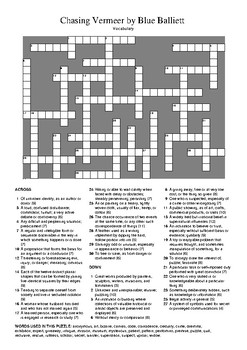 Preview of Chasing Vermeer - Vocabulary Crossword Puzzle