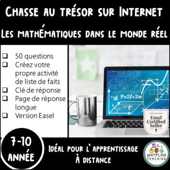 Preview of Activité de Chasse au Trésor sur l'Internet, 50 faits - Les Mathématiques