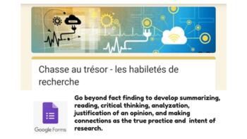 Preview of Chasse au trésor: les habiletés de recherche - FRENCH - research skills G. Form