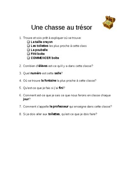 Preview of Chasse au trésor