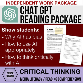 Preview of Chat GPT Reading Package: Critical Thinking | Bias | Media and Digital Literacy