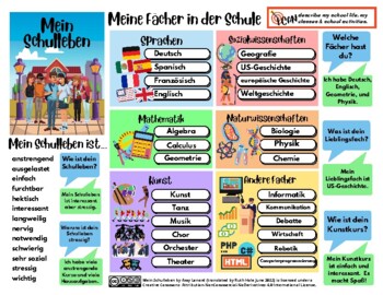 Preview of Chat Mat - My School Life (German)