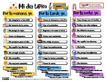 Preview of Chat Mat - My Typical Day (Spanish)