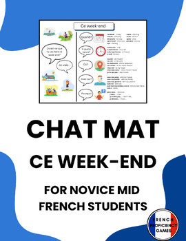 Preview of Chat Mat for Novice Mid French (les activités du week-end)