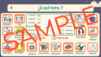 Preview of Chat Mats -- Spanish:  Time, La Hora