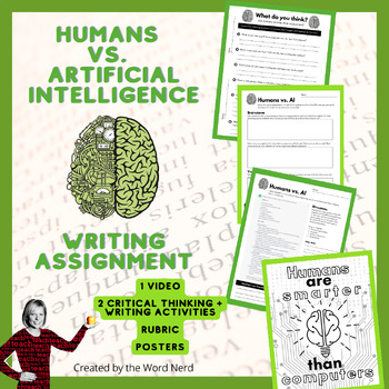 Preview of ChatGPT & Artificial Intelligence (AI) Writing Activities for Middle Schoolers