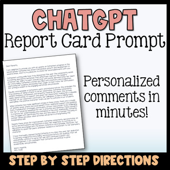 Preview of ChatGPT Report Card Prompt