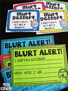 Preview of Classroom Management Chatty Class Tools | Blurt Beans, Voice Level Chart & more