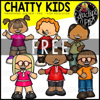 Preview of Chatty Kids Clip Art Mini Set {Educlips Clipart}