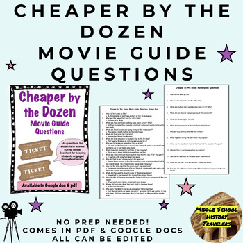 Cheaper by the Dozen (2022) Movie Guide Questions | TPT