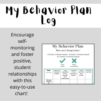 Preview of Check-In Behavior Plan
