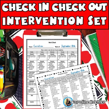 Check In Check Out Behavior Sheet Editable Charts Behavior Management Cards