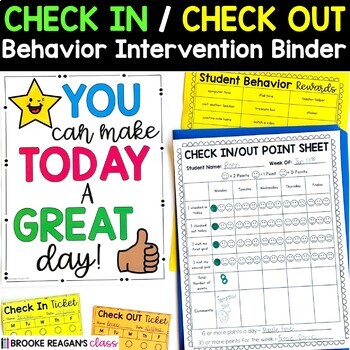 Preview of Check In/ Check Out Binder: Positive Behavior Management System {CICO}