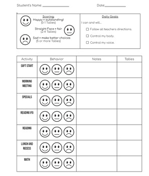 Check In Check Out (CICO) Sheet by Emily Harris | TPT