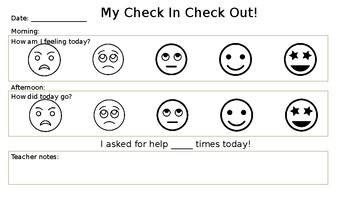 Preview of Check In Check Out Elementary Data Form