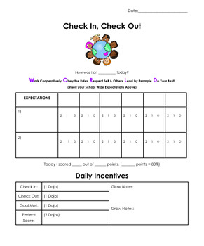 Preview of Check In, Check Out Monitoring Sheet