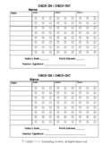 Check In Check Out Student Behavior Intervention Sheets (E