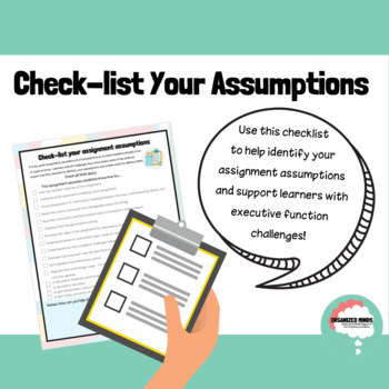 Preview of Check-List your assignment assumptions - Support Student Success