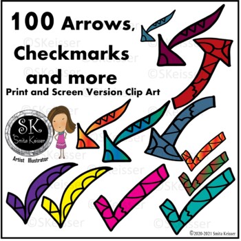 Preview of Check Marks & Arrows Clip Art, Print and Screen Versions