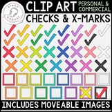 Check Marks X Marks Checkboxes CLIP ART with Moveable Piec