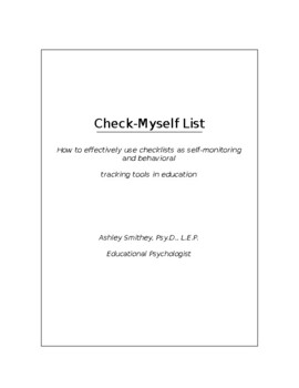 Preview of Check-Myself List: A Self-Monitoring Behavior Checklist