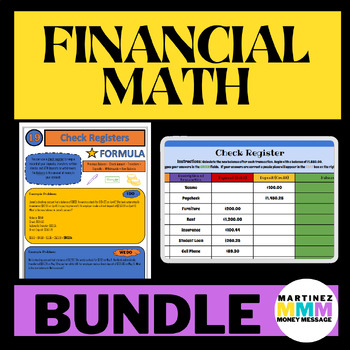 Preview of Check Registers Guided Notes and Digital Self-Grading Puzzle BUNDLE