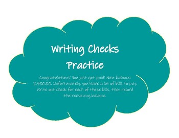 Preview of Check Writing Practice (and Balancing Budgets)