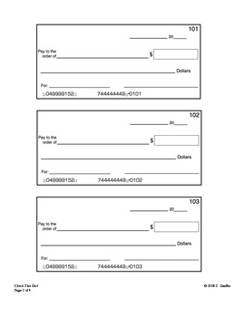 Check Writing Worksheet ( Banking / Calendar Skills ) by Teachers in Love