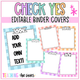 Check Yes Pastel Editable Binder Covers