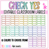 Check Yes Pastel Editable Classroom Labels