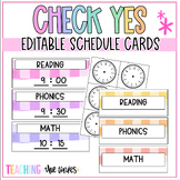 Check Yes Pastel Editable Schedule Cards