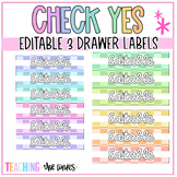 Check Yes Pastel Editable Sterilite 3 Drawer Editable Labels