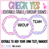 Check Yes Pastel Table/Group Number Signs