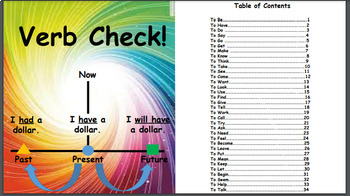 Preview of Check Your Verb! English and Spanish Pocket Chart
