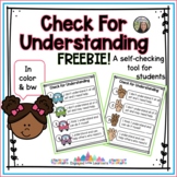 Check for Understanding FREE Self-Check Strategy Anchor Chart