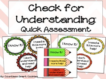 Preview of Check for Understanding Quick Assessment