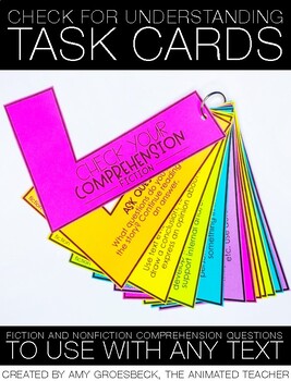 Preview of Check for Understanding Task Cards FREEBIE