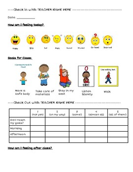 Preview of Check in Check out Form - Grades K-2